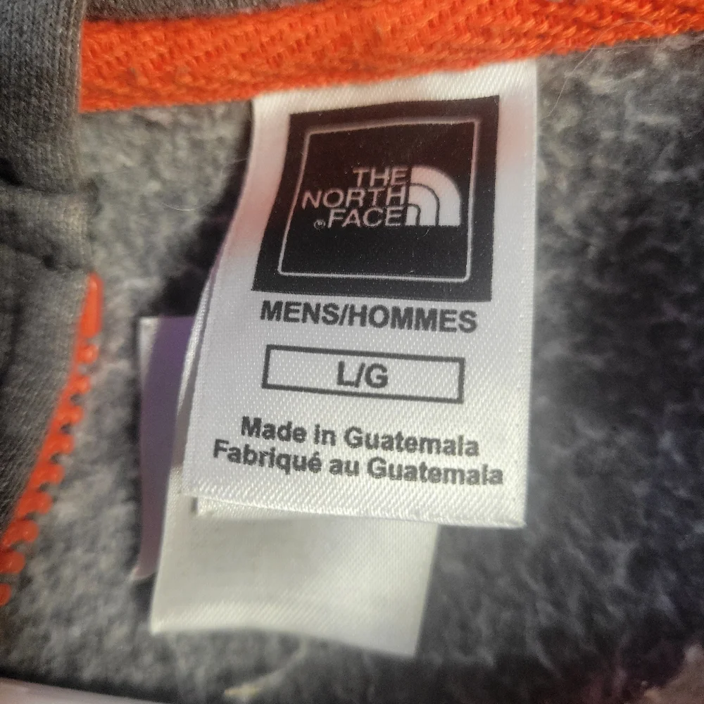 The North Face Zip up Hoodie Sweatshirt Mens size Large Orange & Gray‎